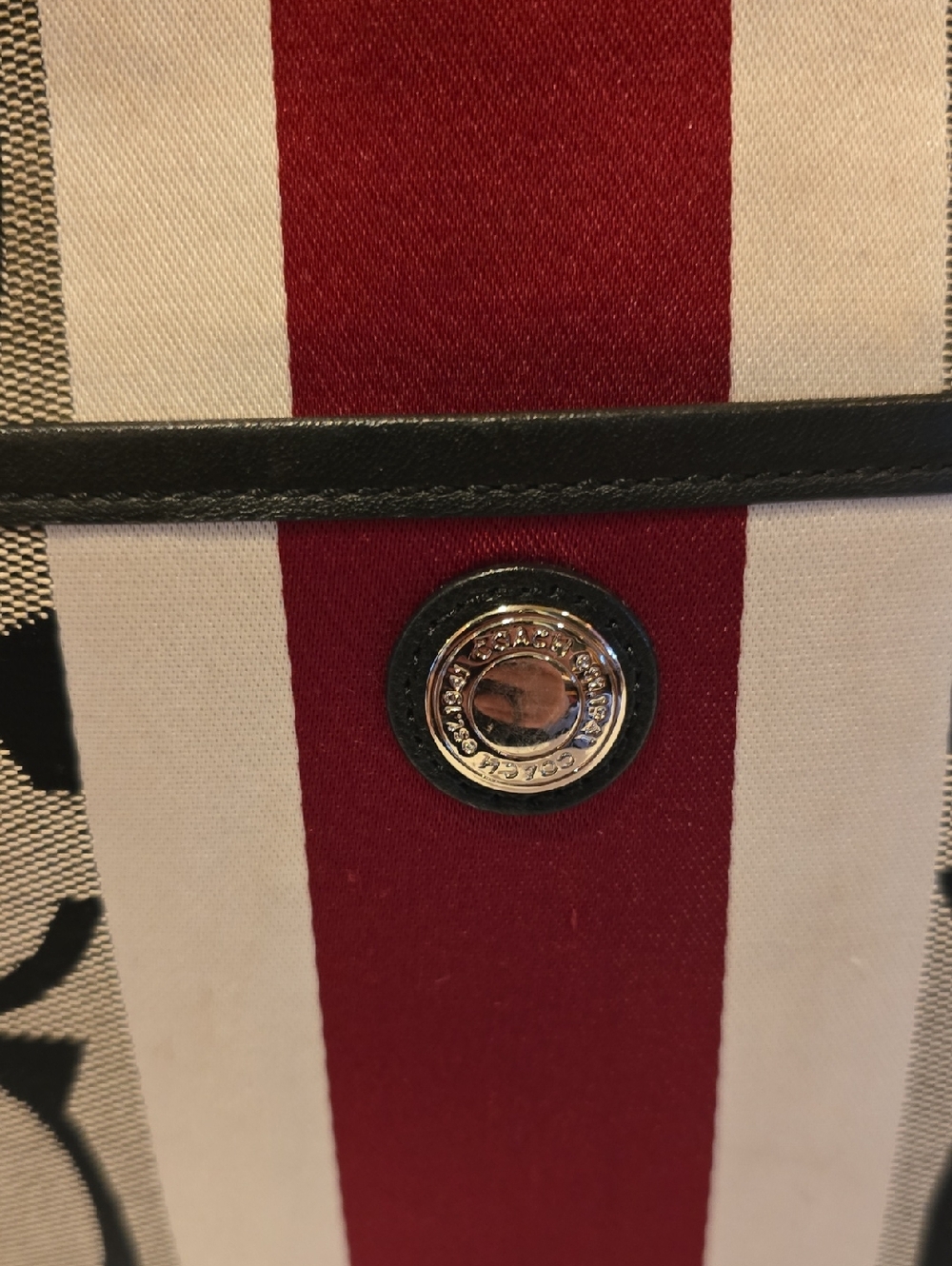 Coach Canvas Shoulder Bag in Red, Tan, Cream & Black. 14'W × 11' Tall. - Picture 4 of 16